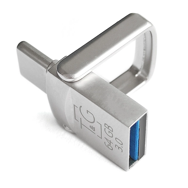 Флеш-накопитель USB 3.0 64GB Type-C T&G Metall Series 104 Silver (TG104TC-64G3) - изображение 1