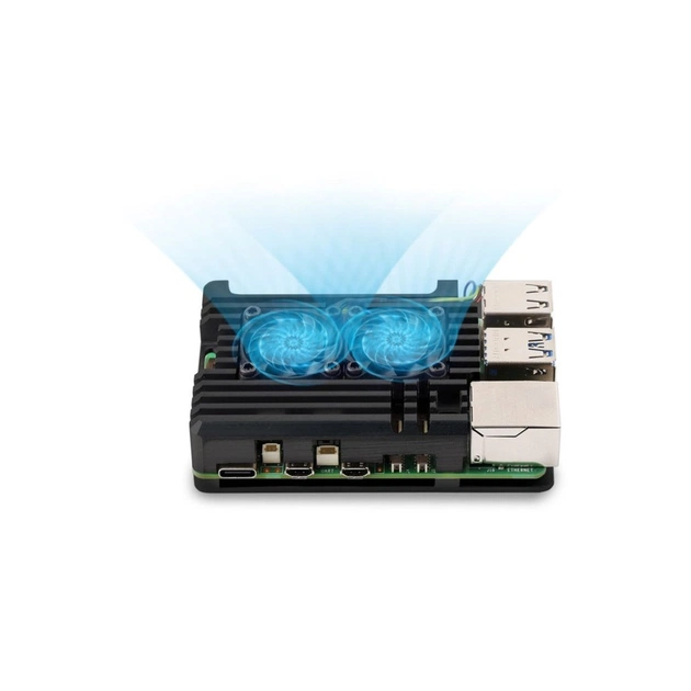 Корпус для Мікро ПК KUONGSHUN for Raspberry Pi 5 Alu 2 fans (RA787) - picture 6
