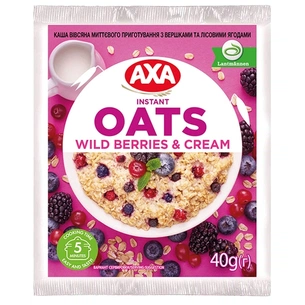 Їжа швидкого приготування АХА Каша Вівсяна вершками та лісовими ягодами 40 г (4820008126344) зображення 1