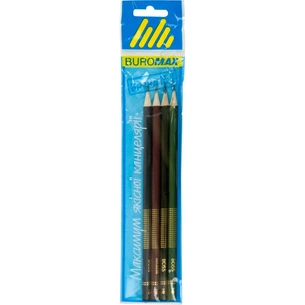 Олівець графітний Buromax HB, BOSS, SET 4шт, assorted colors (BM.8538-4) зображення 1