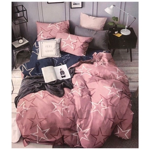 Постільна білизна ШЕМ Royal Satin рожеві зірочки полуторна 150 х 215 (1,5 RS_рожеві зірочки) зображення 1