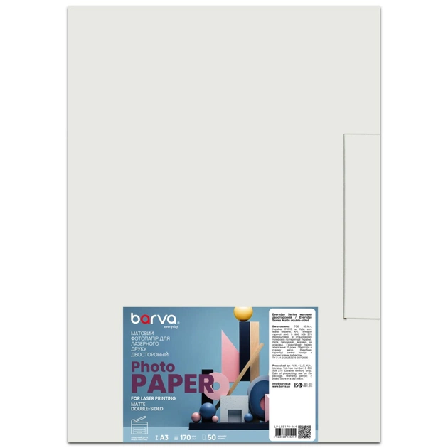 Бумага Barva A3, 170 г/м2, Everyday, Laser, matt double-sided 50 с (LP-LBE170-464) - изображение 1