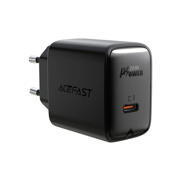 Зарядное устройство Acefast 1xUSB-C PD20W A1 black (6974316280033) - изображение 1