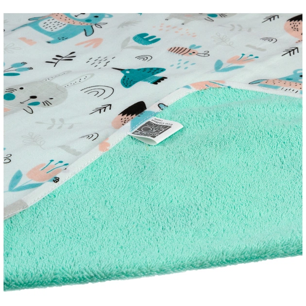 Пелюшки для малюків Еко Пупс Eco Cotton непромокаюча двостороння 65 х 90 см Звірі на лісовій галявині Біла (EPG10N-6590bb) - picture 2