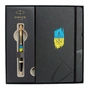 Ручка кулькова Parker IM 17 UKRAINE Black GT BP Тризуб фігурний на тлі прапора + блокнот+подар.упаковка GIFT24 (22032b24_T1026u) - зменшене зображення 2