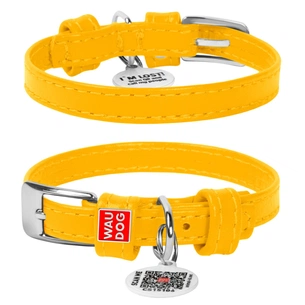 Нашийник для тварин WAUDOG Glamour з QR паспортом без прикрас Ш 20 мм Д 30-39 см жовтий (32938) зображення 1