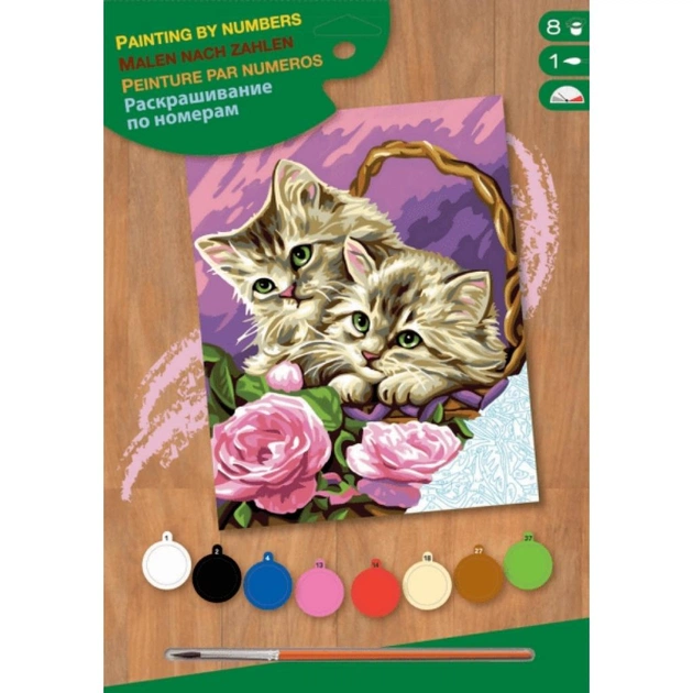 Картина по номерам Sequin Art PAINTING BY NUMBERS JUNIOR Floral Kittens (SA1041) - изображение 1
