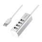 Концентратор HOCO USB 2.0 to 4xUSB Line machine HB1 Silver (6957531038146) - зменшене зображення 1