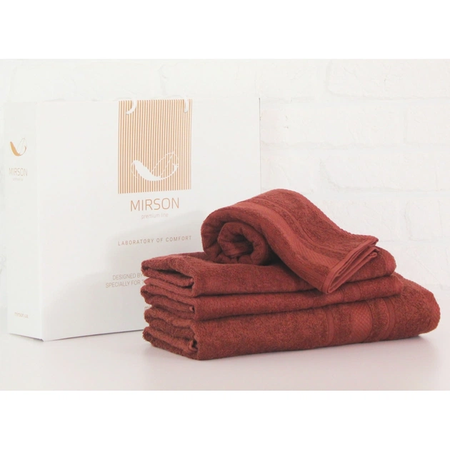 Рушник MirSon набір банний 5071 Elite SoftNess Brown 40х70, 50х90, 70х140, 100x150 (2200003975635) - изображение 1