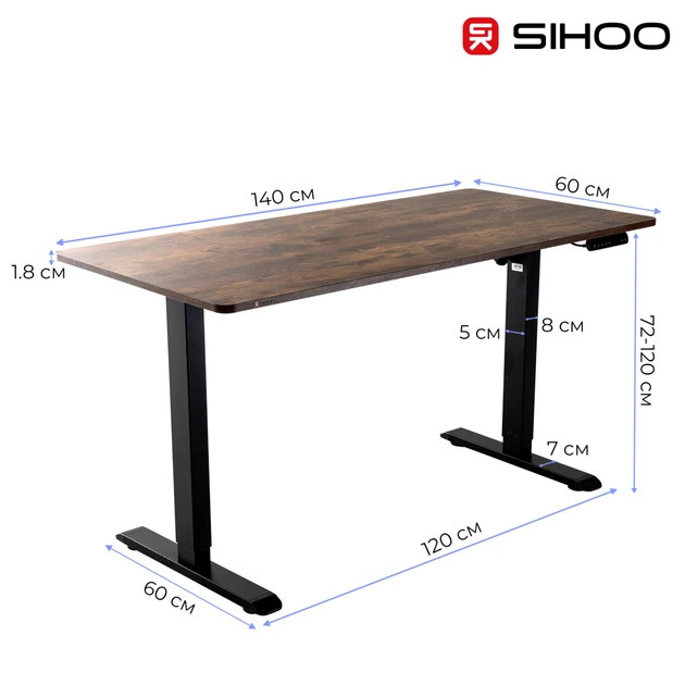 Комп'ютерний стіл Sihoo D03 Walnut/Black (D03-104/D03-108) - picture 12
