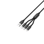 Дата кабель USB 2.0 AM to Lightning + Micro 5P + USB-C 1.0m 2.4-3A black Grand-X (PX-31B) - зменшене зображення 3