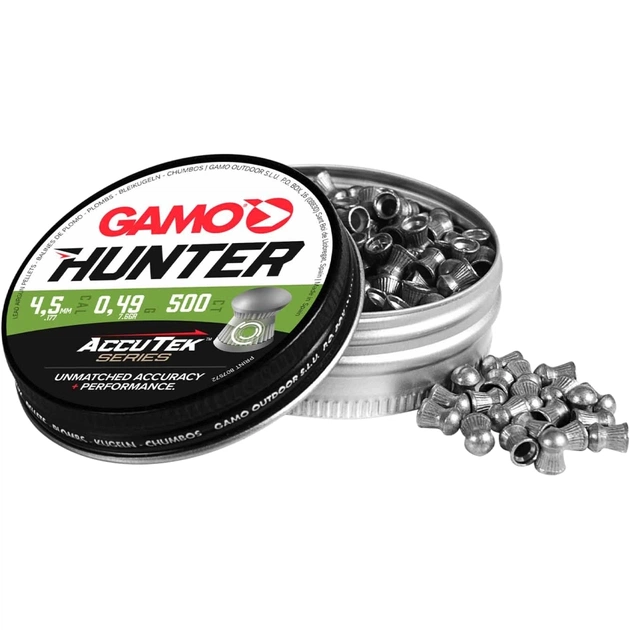 Пульки Gamo Hunter AccuTek 4,5 мм 0,49 г 500 шт (6320834-AK) - изображение 3