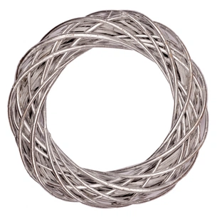 Різдвяний вінок YES! Fun ротанговий срібний, 15 см (974264) picture 1