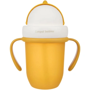 Поїльник-непроливайка Canpol babies Matte Pastels із силіконовою трубочкою 210 мл Жовтий (56/522_yel) зображення 1