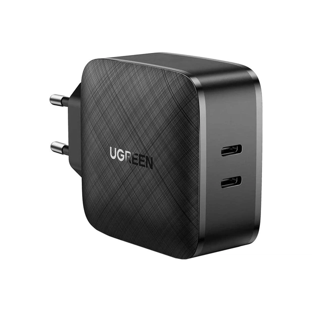 Зарядний пристрій Ugreen CD216 66W 2xType-C PD Charger (Black) (70867) - зображення 1