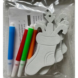 Ялинкова іграшка Chomik Комплект прикрас для розфарбовування 3 шт 10см та флома (5900779878952_3) picture 1