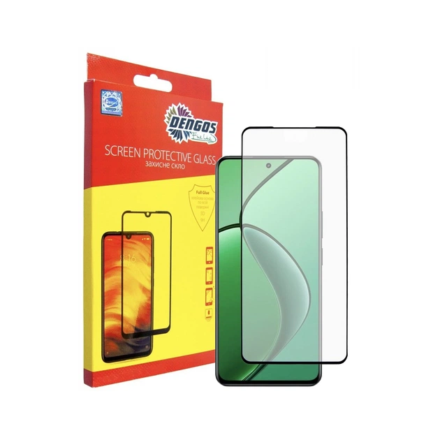 Стекло защитное Dengos Full Glue Realme 12 4G Black (TGFG-415) - изображение 1
