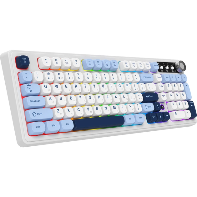 Клавіатура Ajazz AF98 Plus Wireless/Bluetooth/USB UA White/Blue (AF98-PLUS-GB) - picture 2