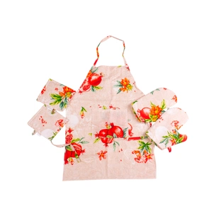 Фартух MirSon Набір №215 - Garnet дві прихватки + дві рукавички-прихватки + фартух (2200006754367) зображення 1