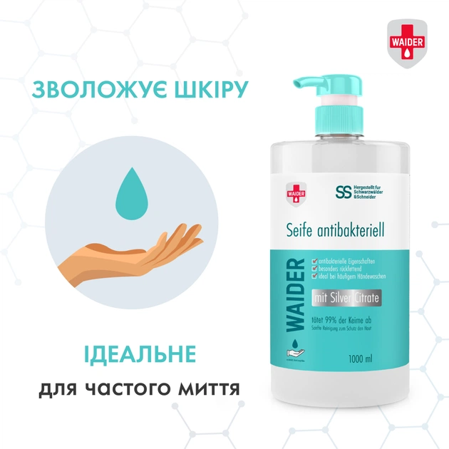 Рідке мило Waider антибактеріальної дії 1000 мл (4823098410935) - picture 4