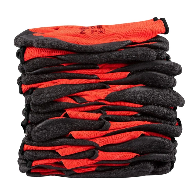 Защитные перчатки Neo Tools комплект 12шт, полиэстер с латексным покрытием, р.11, красно-черный (97-645-11) - изображение 5