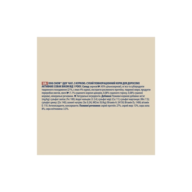 Сухий корм для собак Purina Dog Chow Active Adult зі смаком курки 2.5 кг (7613034487858) - picture 11