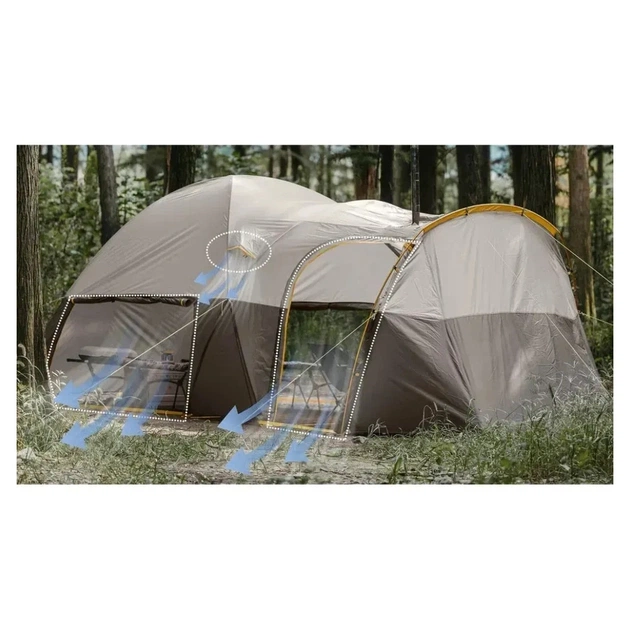 Намет Naturehike шестимісний KOTA 6, CNK2450WS031, 75D, світло-коричневий (6927595760666) - зображення 4