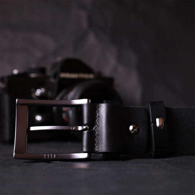 Ремінь Grande Pelle Шкіряний Чорний (11690) - зображення 9