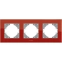 Рамка Videx BINERA червоне скло 3 поста (VF-BNFRG3H-RD) - уменьшенное изображение 2