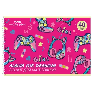 Альбом для малювання Maxi А4 на спіралі 40 аркушів, 100г/м2 (MX60924) зображення 1