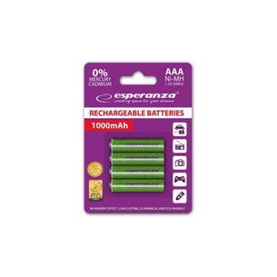 Акумулятор Esperanza AAA 1000mAh Ni-MH * 4 green (EZA102G) зображення 1