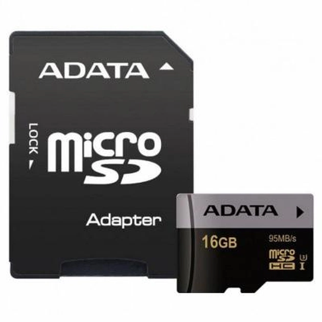 Карта пам'яті ADATA 16GB microSD class 10 UHS-I U3 V30 Premier Pro (AUSDH16GUI3V30S-RA1) - изображение 1