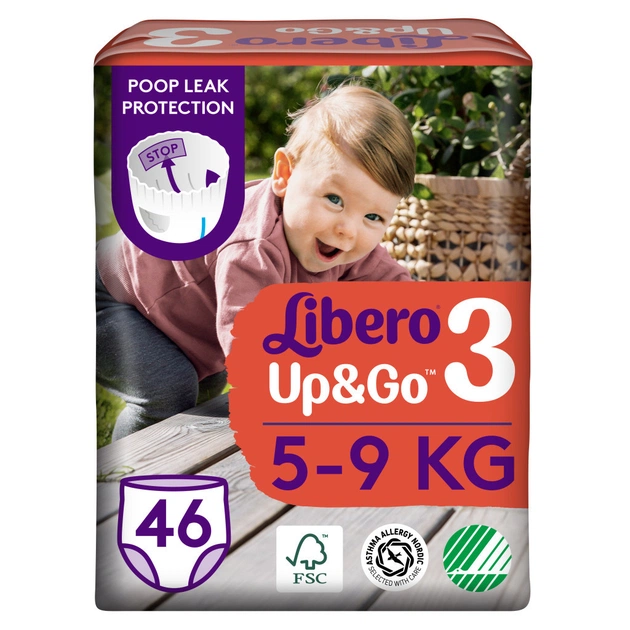 Підгузки Libero Up&Go Розмір 3 (5-9 кг) 46 шт (7322541742076) - зображення 1