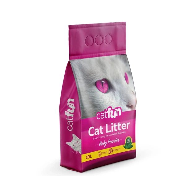 Наповнювач для туалету Catfun бентонітовий з ароматом дитячої присипки 10 л (8683655071490) - picture 1