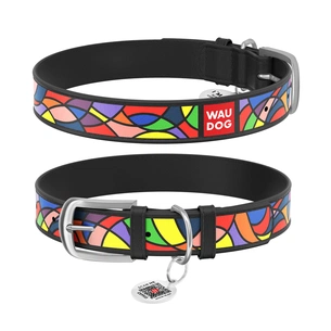 Нашийник для тварин WAUDOG Design з QR паспортом "Вінтаж" XL Ш 35 мм Д 46-60 см чорний (36671) зображення 1