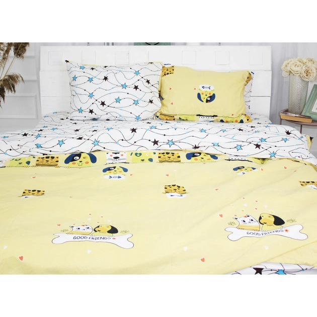 Постільна білизна MirSon Бязь Ranforce Elite 17-0517 Cat-dog King Size (2200004706955) - зображення 1