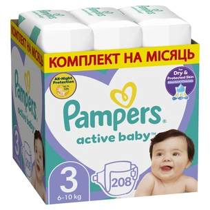 Підгузки Pampers Active Baby Midi Розмір 3 (6-10 кг) 208 шт (8001090910745) зображення 1