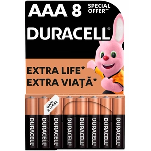 Батарейка Duracell AAA лужні 8 шт. в упаковці (5000394203341 / 81480364) зображення 1