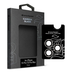 Скло захисне Armorstandart Camera glass Supreme Black Icon iPhone 15 Pro/15 Pro Max Silver Titanium (ARM76593) зображення 1
