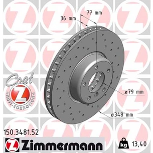 Гальмівний диск ZIMMERMANN 150.3481.52 зображення 1