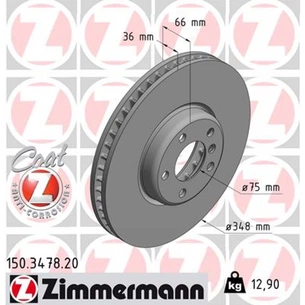 Гальмівний диск ZIMMERMANN 150.3478.20 зображення 1