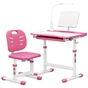 Парта зі стільцем Evo-kids (стіл+стілець+полиця+лампа) Pink (Evo-17 PN Ergo) - зменшене зображення 1