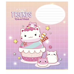 Зошит Школярик Kawaii Friends 12 аркушів коса лінія (012-3422C) зображення 1