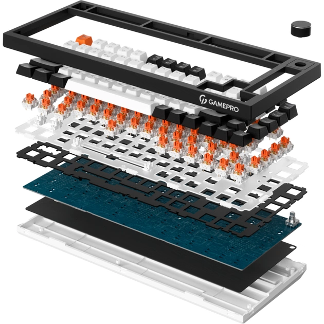 Клавіатура GamePro Asgard Valhalla MK160B Pro 75 RGB Wireless/Bluetooth/USB Black (MK160B Pro) - picture 4