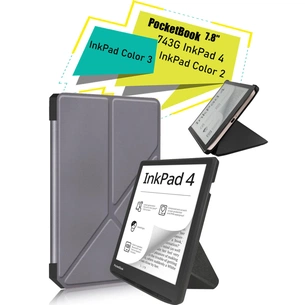Чохол до електронної книги BeCover Ultra Slim Origami PocketBook 743G InkPad 4/InkPad Color 2/InkPad Color 3 (7.8") Gray (713087) изображение 1