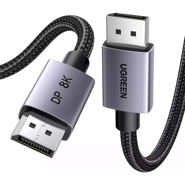 Кабель мультимедийный DisplayPort M to DisplayPort M 5.0m 8K60Hz 32.4Gbps black Ugreen (45039) - изображение 1