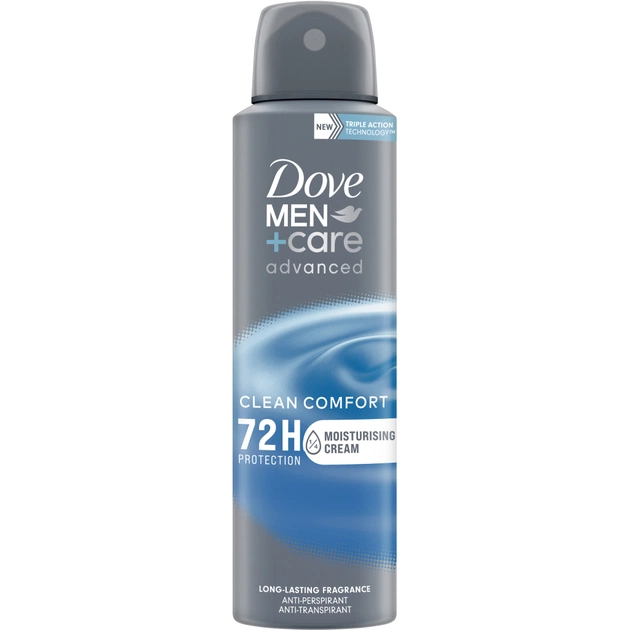 Антиперспірант Dove Men+Care Комфорт чистоти 72 години 150 мл (8720181284328) - изображение 1