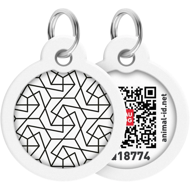 Адресник для тварин WAUDOG Smart ID з QR паспортом "Геометрія", коло 30 мм (230-0202) - зображення 1