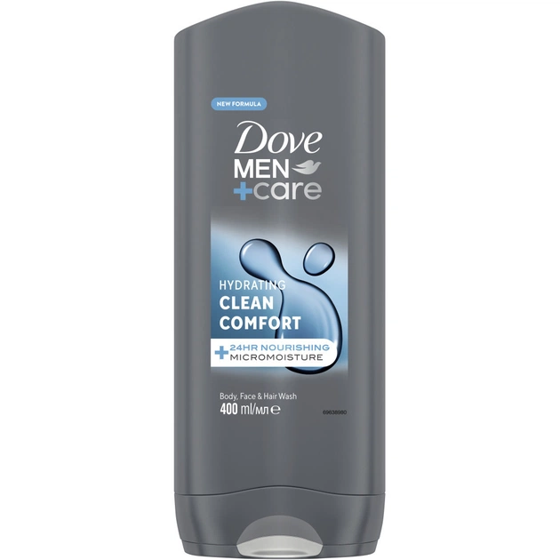 Гель для душу Dove Men+Care Чистота та комфорт 400 мл (8717644683149/8720181313448) - зображення 1