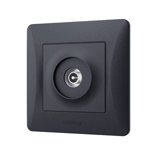 ТВ розетка Videx BINERA TV одинарна телевізійна чорні (VF-BNSK1TVME-BG) зображення 1